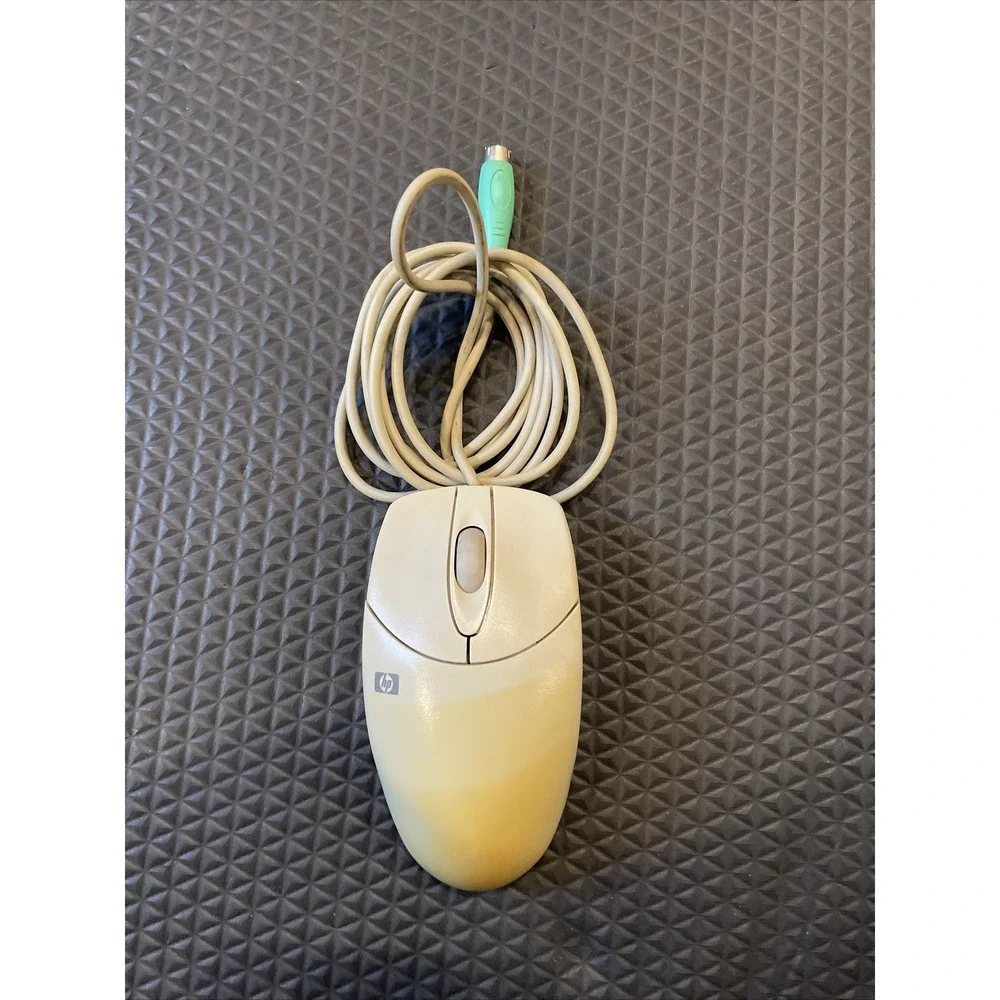 HP PS/2 Mouse 2-Button Scroll Wheel Serial Plug Logitech M-S48a Untested